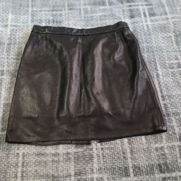 Boutique of Leathers Black leather skirt Sz 10 - Picture 1 of 14